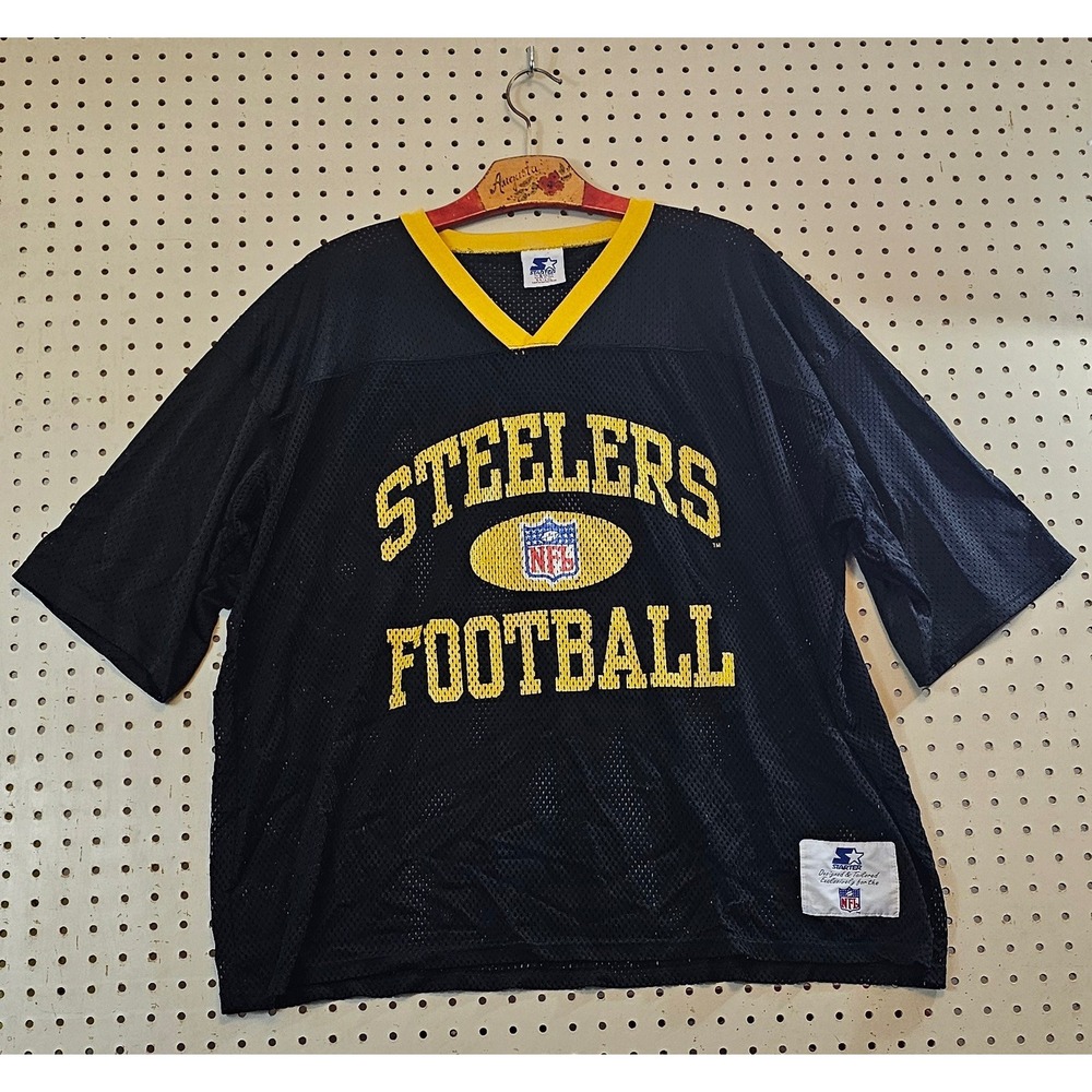 Vintage 1995 Starter Pittsburgh Steelers NFL Mesh Jersey Mens XXL Black Gold USA